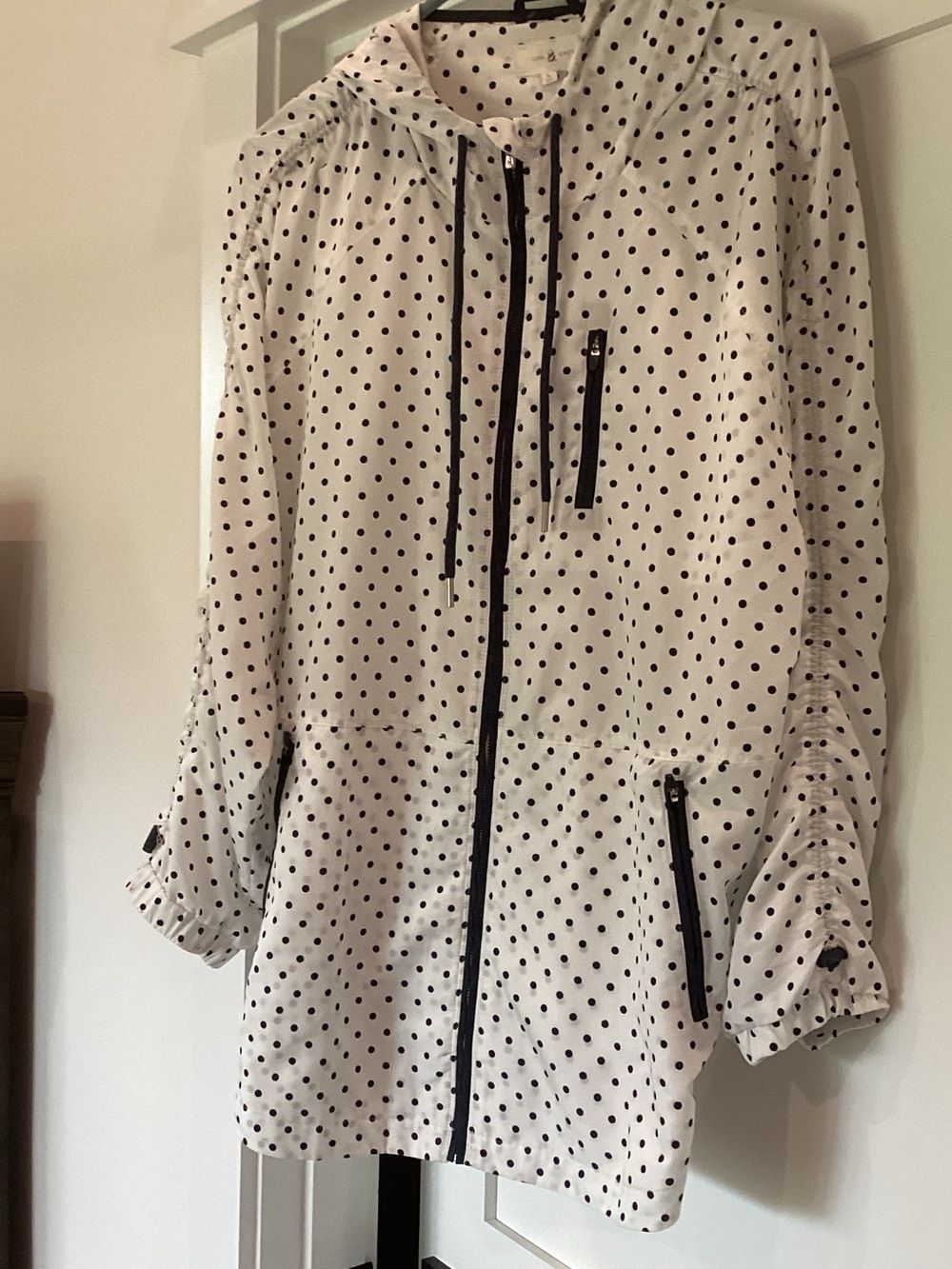 Lou & Grey White Polka Dot Utility Jacket with Black Accents